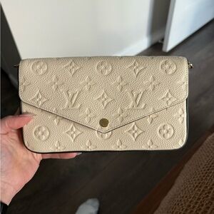 Louis Vuitton Cream Pochette Félicie Envelope Crossbody Bag